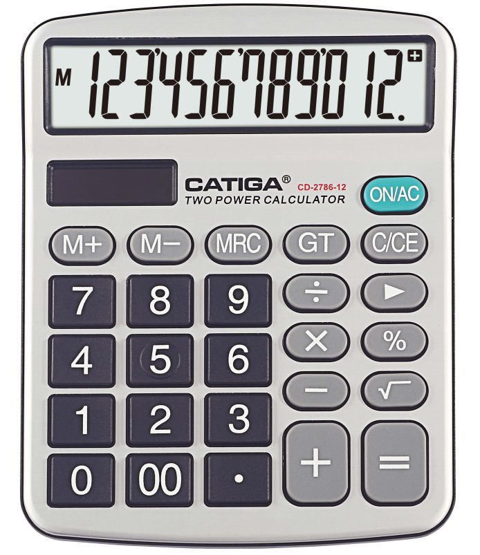 ◇限定Special Price◇限定Special Price3- Line Calculator 12-Digit Extra Large Catiga  CD-2596 For Busin 電卓