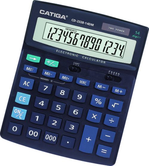 14 Digits Double Memory Calculator