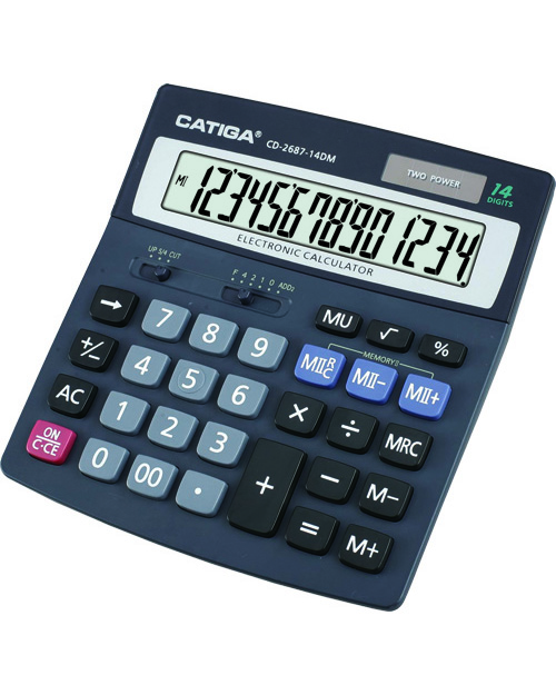 14 Digits Double Memory Calculator